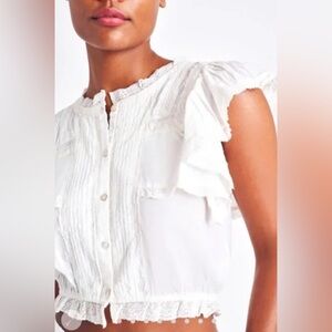 Day and Moon ruffle white crop top